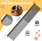 Dog Grooming Scissors Kit, Professional 6 in 1 Pet Scissors Sharp Shears Set - Straight, Thinning, Chunker, Curved Shears and Comb for Long Short Hair for Dog Cat (Set, Black)