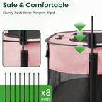 Love's cabin Pet Puppy Dog Playpen, Large Dog Tent Crates Cage Indoor/Outdoor, Portable Exercise Playpen for Cat, Foldable Pop Up Dog Kennel Playpen with Carring Case (L, Pink)