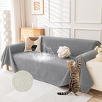 Deep Dream Waterproof Couch Covers for 3 Cushion Couch, Cat-Scratch Resistant Sofa Cover, Pet Friendly Anti Slip Sofa Slipcovers Furniture Protector Washable Sofa Covers, 91" x 118", Light Grey