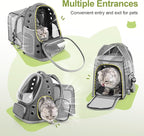 Cawypety Expandable Cat Backpack,Cat Bubble Backpack Carrier for Carrying Cats, Pets and Small Dogs,Airline-Approved,Designed for Travel, Hiking, Walking,Car （Grey