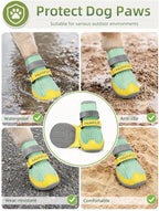 Huafly Dog Shoes for Large Medium Small Dogs,Adjustable Reflective Mesh Breathable Boots & Paw Protectors for Hot Pavement Summer,Anti-Slip Booties for Hard Floors Walking Running Hiking (Size 3)