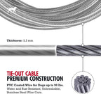 Tuff Pupper Dog Tie Out Cable, 25 ft Heavy Duty Lead for up to 90 lb Dogs | Extra-Strong Coated Steel Wire for Large Dogs; Water/Rust Resistant Yard Runner Line with 360-Degree No-Tangle Swivel Clips