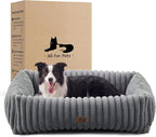 Dog Beds Large Sized Dog,Rectangle Orthopedic Pet Bed for Large Dog, Comfort Fluffy Memory Foam Dog Beds with Anti-Slip Bottom,Grey(35x25x9inchs)