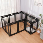 Clear Dog Playpen Extension Panels, 2 Pack, Height 24 inch, Black