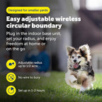 PetSafe Wireless Pet Containment System, Up to 1/2 Acre | Wireless Fence, Tone & Static Correction, Proprietary Circular Boundary with No Wire, Static-Free Re-Entry, Dogs 8 lb+