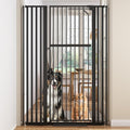 Floisdace 63" Extra Tall Pet Gate for Cat/Dog, Adjustable 29.9-45.3" Wide Auto Close Tall Cat Gate, No Drilling Pressure Mount Kit, Dog Gate for Doorways, Hallways, Kitchen, Black