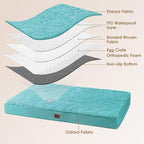 EHEYCIGA Orthopedic Dog Bed Extra Large with Removable Washable Cover,50x36 | Egg Crate Foam Support,Durable Oxford fabric,Non-Slip Bottom,Machine Washable,Soft Waterproof Plush Pet Bed Mat For Crate