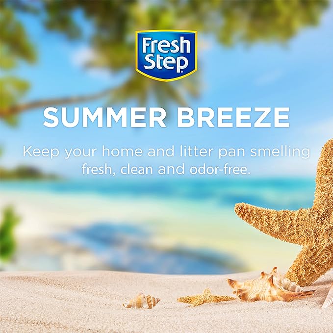 Fresh Step Cat Litter Crystals Deodorizer Non Toxic Odor Neutralizing Crystals for Litter Boxes Help Control Smells and Keep Home Fresh Summer Breeze Scent 15 Ounce 6 Pack Extended Supply | Non-toxic crystals neutralize odor at the source in any litter...