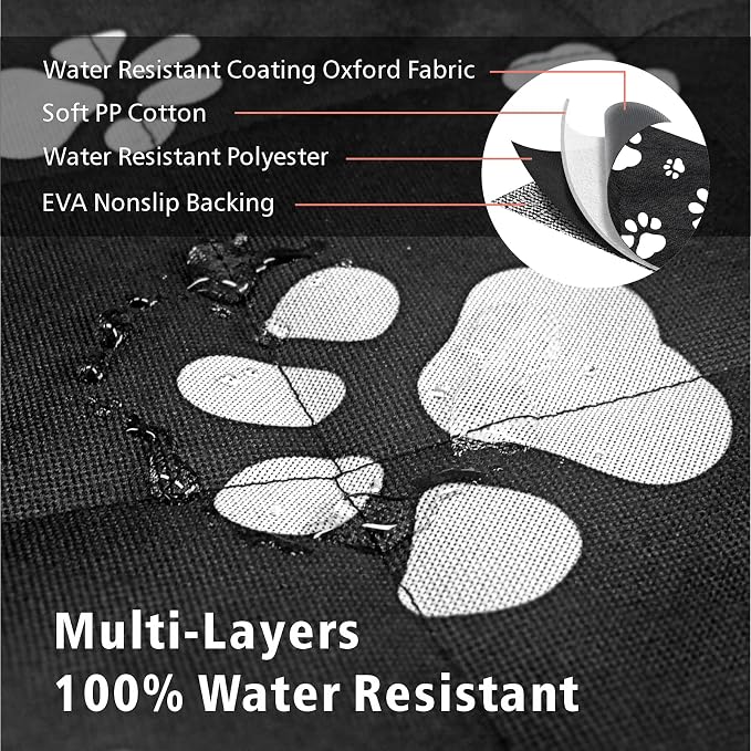F-color SUV Cargo Liner for Dogs - Heavy Duty Cargo Cover for Mid-Size SUVs | Water Resistant, Bumper Flap, Non-Slip Mat, Car Trunk Dog Car Seat Cover Prevents Scratches Pet Hair Mud Dirt for Sedans Vans