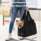 Fashion Dog Purse Carrier for Small Dogs, Soft-Sided Dog Bag Carrier with 4 Large Pockets, No Collapse, Lightweight, Smart Zipper Lock, Puppy Tote Bag for Cats Rabbit Carrier for Travel(Black)