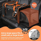 Expandable Extra Large Cat Carrier for 2 Cats with Litter Box for Kitten, Large Cat Small Dog Pet - Collapsible Double Cat Large Pet Carrier for Car Travel Outdoor Camping