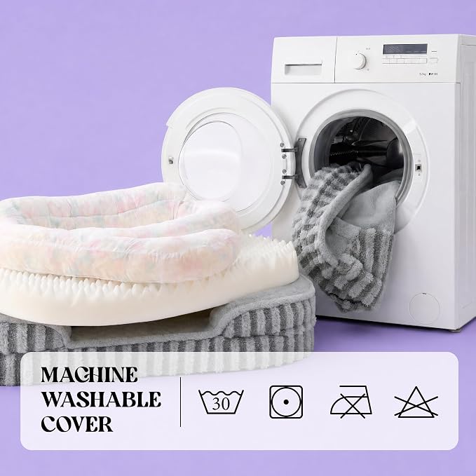 LE SURE Cute Cozy High Back Orthopedic Dog Beds Large Sized Dog,35" Hazel | Waterproof Pet Bed with Sides, Aesthetic Comfy Egg-Crate Foam Pet Couch Sofa, Removable Washable Cover, Non-Slip Bottom