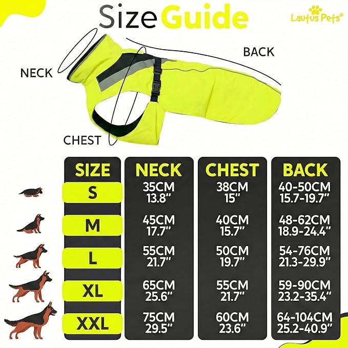 Waterproof Dog Rain Coat, Reflective Safety Strips & Leash Hole – Lightweight Adjustable Jacket for Medium Breeds - M, Yellow