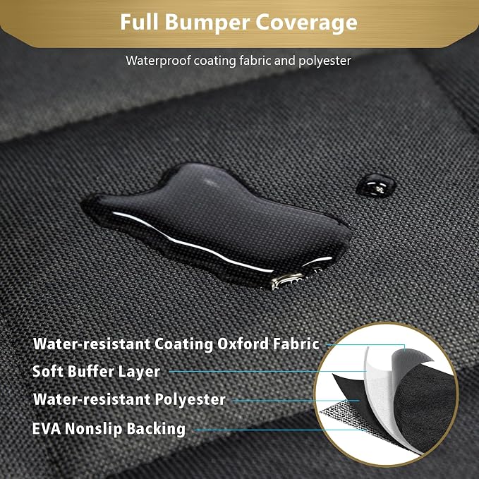 F-color SUV Cargo Liner for Dogs - Trunk Cover with Bumper Flap Protector | Waterproof Pet Cargo Cover with Side Flaps, Non-Slip Trunk Mat, Rear Dog Car Seat Cover Prevents Scratches Pet Hair Mud Dirt
