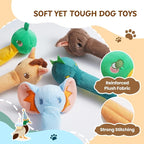 Nocciola Dog Squeak Toys 3pcs, Dog Toys to Keep Them Busy for Aggressive Chewers, Hide and Seek Crinkle Dog Toy for Large Dogs, Long Face Wild Animals Playground Series