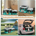 Portable Cat Playpen, 8-Rod Reinforced Kitten Dog Playpens, Foldable Play Pen for Indoor Cats Enclosed Pet Puppy Doggy Outdoor, Collapsible Tent Kennel Cage House(32"x24"x22")