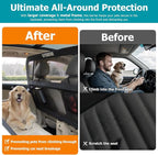 Dog Barrier for Car Back Seat & Cargo Area with Wider Coverage, Universal Fit for Cars, SUVs & Sedans, Dog Car Gate Divider with Chew-Proof Transparent Net and Sturdy Metal Frame for Backseat & Trunk