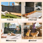 Miumoon 150 inch Reinforced Retractable Baby Gates 42 inch Tall | Retractable Dog Gate with No Crawl Through Reinforced Strip, 12 FT Extra Wide Retractable Gate for Indoor/Outdoor