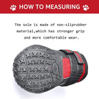 XSY&G Dog Boots,Waterproof Dog Shoes,Dog Booties with Reflective Strips Rugged Anti-Slip Sole and Skid-Proof,Outdoor Dog Shoes for Small Medium Large Dogs 4Pcs Red-Size 4