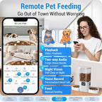 Frienhund Automatic Cat Feeder with Two 1080P Camera for 2 Cats: 7L Automatic Dog Feeder with Night Vision & Slow Feed, 5G WiFi Auto Cat Food Dispenser for Multiple Pet,Detachable for Clean(ACF180W-C)