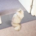 Carpet Protector for Pets Cat Carpet Protector for Doorway, Anti Scratch Under Door Cat Scratch Protector Mat, Plastic Rug Runner Easy to Cut Plastic Stopper (Light Grey, 3.6FT)