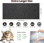 Cat Scratch Furniture Protector, 78.7"x15.8" Cat Scratch Pad for Couch | Trimmable Self-Adhesive DIY Sofa Wall Cats Tower Mat, Replacement Pads from Pet Claws, Dark Gray