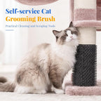 Hey-brother Cat Tree, 74 inches Multi-Level XL Large Cat Tower for Indoor Cats with Three Cat Condos, Two Large Top Decks and Cat Hairbrushfor Kittens, Cats and Pets,Muchroom MPJ035-MMU