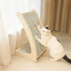 PETKARAY Cat Scratcher, Sisal Cat Scratch Pad, Curved Scratching Board for Indoor Kitty, Floor Mounted Scratcher with Mouse Toy Catnip