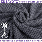 ZNSAYOTX Super Stretch Chair Slipcover Universal Sofa Chair Covers for Living Room Dogs Pet Furniture Protector Spandex Armchair Slipcovers with Anti Slip Foam Sticks (Dark Grey, Chair)