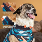 Suitical Recovery Suit for Dogs - Spay & Neutering Dog Surgery Recovery Suit for Male or Female - Soft Fabric for Skin Conditions - M - Neck to Tail 21.7-27.2 Inch, Chest 25-35.5 Inch -Blue Camouflage