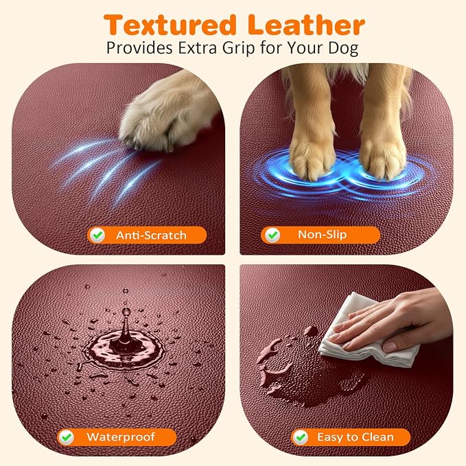 URPOWER Hard Bottom Dog Car Seat Cover for Back Seat, Waterproof Hammock | 400 lbs Support, 45% More Space, PU Leather, Waterproof, Scratch Resistant, Non-Slip, Mesh Window, Dog Seat Belt Included