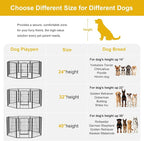 Heavy-Duty Iron Dog Playpen Outdoor Indoor,24 inch 8 Panels Dog Fences for RV Camping/Yard/Garden,Portable Dog Play Pen for Dogs,Puppies,Small Animals,Black Silver