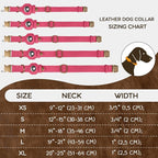 AirTag Dog Collar - Genuine Leather Dog Collar with Apple AirTag Holder and Metal Buckle - Smart GPS Tracking Pet Collars (Pink, XL, 20"-25" Neck Fit)