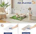 BRIAN & DANY Dog Playpen Portable for Small Animals, Dog Play Pen Indoor, Transparent Pet Playpen for Puppies, Cats, 40" L x 40" W x 28" H | Dog Play Pen Indoor, Transparent Pet Playpen for Puppies, Cats, 40" L x 40" W x 28" H