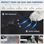 Btefd XL Hard Bottom Dog Seat Cover for Dogs for Full-Size Crew Cab Trucks | Back Seat Pet Hammock for F150, RAM1500, Sierra, Tundra, Silverado, Titan, Holds 420lbs, 45% Extender Space, Waterproof