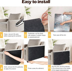 Cat Scratch Furniture Protector, 78.7"x15.8" Cat Scratch Pad for Couch | Trimmable Self-Adhesive DIY Sofa Wall Cats Tower Mat, Replacement Pads from Pet Claws, Dark Gray