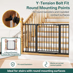 InnoTruth 29.6-50.1 in Extra Wide Baby Gate for Stairs and Doorways, Black | Indoor Metal Dog Gate for Pets, Auto Close 2 Way Swing Walk Through Door, Double Lock & Y-Bolts, Pressure or Hardware Mount