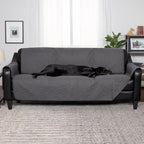 Furhaven Waterproof & Non-Slip Large Sofa/Couch Cover Protector for Dogs, Cats, & Children - Quilted Paw Print Living Room Furniture Cover - Gray, Large Sofa