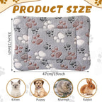 Tuanse 4 Pack Ultra Soft Dog Cat Bed Mat Small Animal Guinea Pig Bed with Cute Print Reversible Fleece Dog Crate Kennel Pad Cozy Washable Thickened Hamster Pet Beds Mat(13 x 19 Inches,Light Gray)