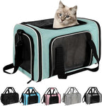 Cat, Dog Carrier for Small Medium Pet Carriers Up to15Lbs, Cats Carrier Soft- Sided Puppy Dogs Bag Portable Foldable Airline Approved Carrier Travel (Green 18 * 11 * 11)