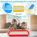 Tessco for you 3 Pcs Kitten Litter Box 17.3 x 13.6 x 1.6 Inch Shallow Low Entry Open Cat Litter Box Waterproof Plastic Small Rabbit Pan Tray Travel Toilet for Senior Cat Kitten Training