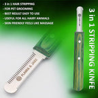 FLAMIA & JABZ FJ Professional Stripping Knife kit (6 pieces set) for Dogs & Pets, Wooden Handle Grip with Stainless Steel Blade (Right handed) (Green)