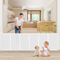 EZIGO 120 Inch Retractable Baby Gates Extra Wide Reinforced Baby Dog Gate | 34 Inch Tall Retractable Dog Gate with Reinforced Strip Mesh Safety Pet Gate for Stairs Hallway Doorway Indoor Outdoor, White