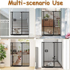 55'' Extra Tall Cat Gate, 42.9"-46.9" Wide Auto Close Tall Pet Gate for Doorways, Pressure Mounted High Dog Door Gate No Drilling Cat Fence Safety Baby Gate for Stairs, Doorways, Black