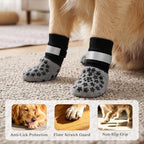 Anti Slip Dog Socks to Prevent Licking Paws Reflective Safety Dog Shoes for Hot Pavement Winter Dogs Boots & Paw Protectors with Grippers for Hardwood Floors Small Medium Large Dogs (Star, XL)