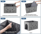 Dog Proof Cat Litter Box Enclosure, Gray | Side Arched Entrance, High-Sided, Waterproof, Cat Box Enclosure Splash Guard, Reduces Litter Scatter & Urine Spray