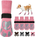 BEAUTYZOO Dog Socks, Non Slip Dog Socks to Prevent Licking Paws -Dog Shoes for Hot/Cold Pavement, Dogs Boots & Paw Protectors, Doggie Booties for Hardwood Floors, Small Medium Large Senior Dogs
