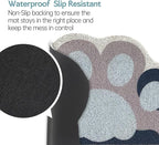 Cute Cat Litter Mat 24”x16”, Litter Box Mat, Litter Trapping Mat, Soft on Kitty Paws, Easy Clean, Anti Slip, Pet Accessories, Door Floor mats - Blue Grey60*40