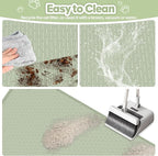 Silicone Cat Litter Mat for Litter Box 34”x22” Large Cat Mat, Green | Waterproof, Non-Slip, Leak-Proof Rug Mat with Lip, Easy to Clean, Extra Large Litter Catcher Mat for Floor