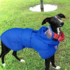Kuoser Dog Raincoat, Waterproof Dog Rain Jacket with Clear Hooded Double Layer, Lightweight Reflective Dogs Rain Coat with Adjustable Belly Strap, Rain Coats for Medium Dogs Outdoor Wear, Blue M
